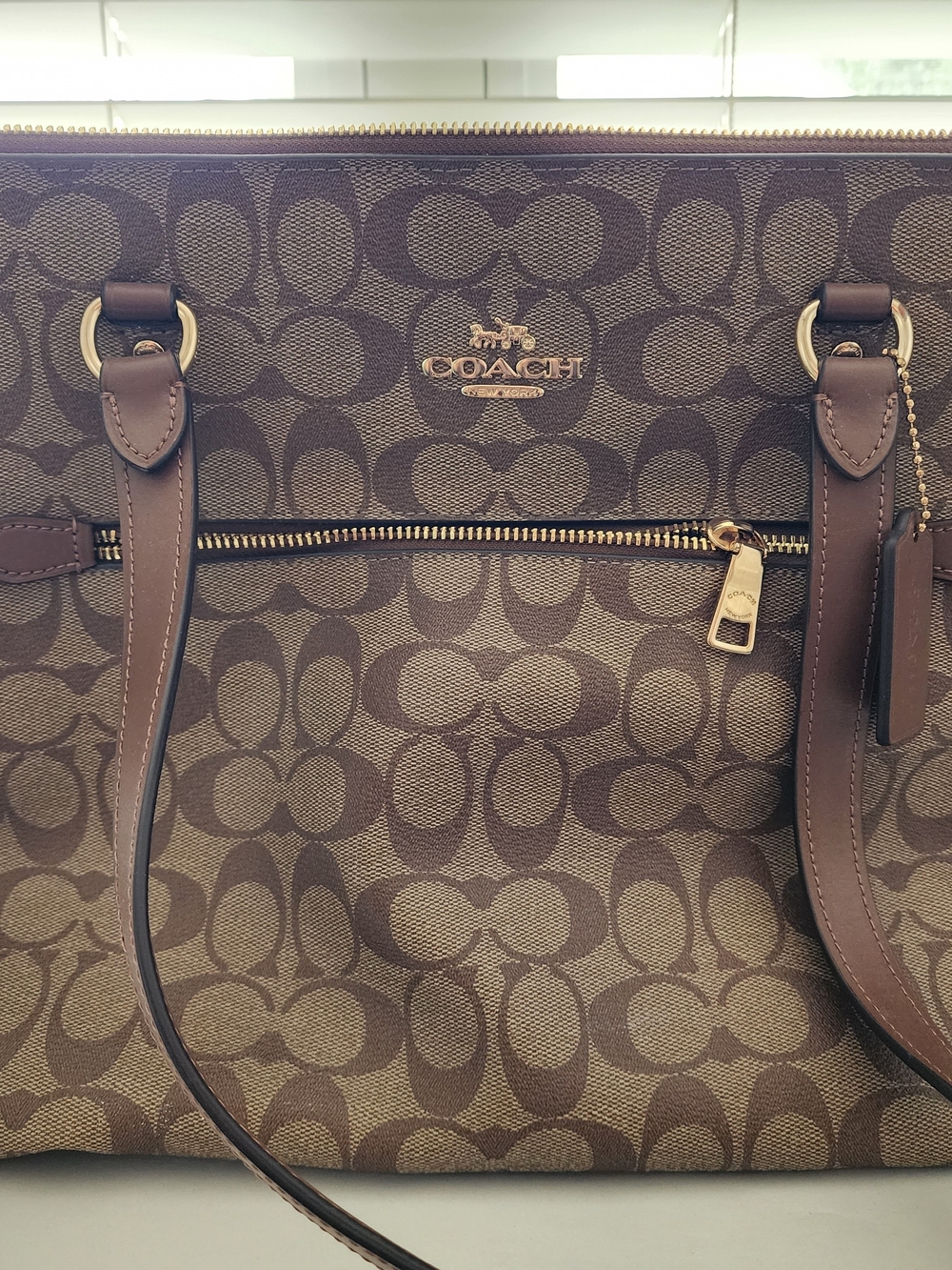 Coach Signature Canvas Tote Bag in Brown - Picture 3 of 6